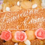 Gâteau pour anniversaire de mariage et noces d'or